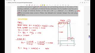 RCD  DESIGN OF RETAINING WALL  SAMPLE PROBLEM 1 PART 14 [upl. by Artinahs]