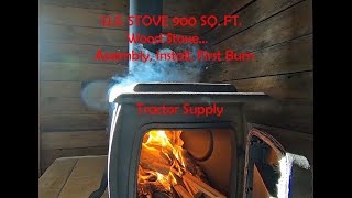 US Stove Company 900 Square Foot Log Wood StoveASSEMBLY INSTALL AND FIRST BURN [upl. by Laehctim]