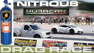 Nitrous injected Lamborghini Huracan runs the 14 mile Drag Racing at FL2K [upl. by Virg]