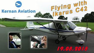 Kernan Aviation  Flying with Ikarus C42  19082018 [upl. by Ardle]