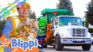 BRAND NEW BLIPPI Garbage Truck Song Heavy Vehicle Songs for Kids [upl. by Enelahs54]