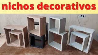 nichos decorativos feitos com sobras de mdf [upl. by Annahtur]