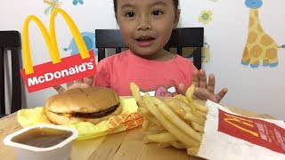 McDonald Happy Meal  Cheeseburger  Mukbang   Lets Eat [upl. by Llednohs]