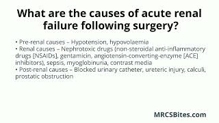 MRCS Part B Renal Failure [upl. by Trembly]