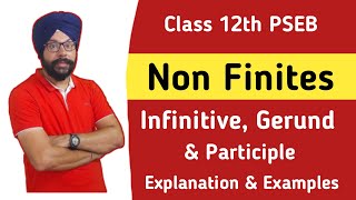 use of non finites infinitive gerund participle class 12 english grammar pseb 12th class english [upl. by Jasik]