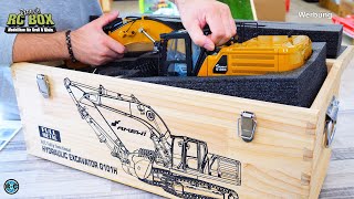 FULL METAL HYDRAULIC RC EXCAVATOR G101H YELLOW FROM AMEWI UNBOXING [upl. by Reine]