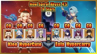 HyperCute Klee 😆 Eula Hypercarry New Spiral Abyss 45 Floor 12  Genshin Impact [upl. by O'Conner]