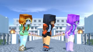 COUPLE DANCE  CHICKEN WINGS MEME  GANGNAM STYLE DANCE  MAIZEN EIN APHAMU  Minecraft Animation [upl. by Sakul223]