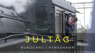 20141207 JULTÅG  Julmarknadståg från Nynäshamns järnvägsmuseum gör rundgång i Nynäshamn  4K [upl. by Llenrag775]