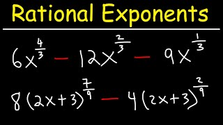 Factoring Algebraic Expressions With Rational Exponents  Algebra [upl. by Faux309]