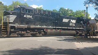 NS 4384 leads NS P75 at Tryon Street Columbia SC on the NS R line [upl. by Elconin]