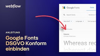 Google Fonts DSGVO Konform in deine Website einbinden Webflow [upl. by Notirb]