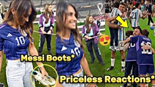 🤯Antonela Priceless Reactions After Holding Messi Worldcup Boots 🔥❤️ [upl. by Will]