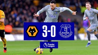 PREMIER LEAGUE HIGHLIGHTS WOLVES 30 EVERTON [upl. by Aysab]