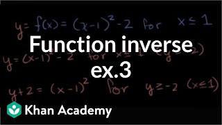 Function inverses example 3  Functions and their graphs  Algebra II  Khan Academy [upl. by Mendive]