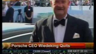 Porsche CEO Wiedeking Quits  Bloomberg [upl. by Aw735]