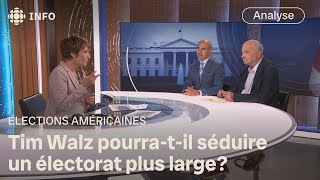 Panel américain  que représente la nomination de Tim Walz comme colistier de Kamala Harris [upl. by Etnemelc]