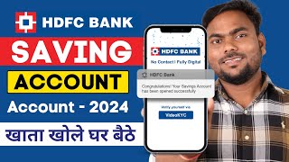 HDFC Bank Account Opening Online  2024  How to open HDFC Saving Account Online [upl. by Euqinomahs649]