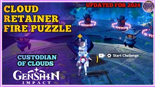 Search for cloud retainer  Pyro Puzzle Solution Custodian of Clouds 2024 Guide for Genshin Impact [upl. by Nahama]