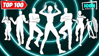 TOP 100 ICON SERIES DANCES amp EMOTES IN FORTNITE [upl. by Hnirt255]