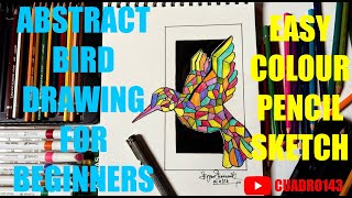 How To Draw a Abstract Bird Using Coloured Pencil  Easy Drawing Techniques  Bird Drawing [upl. by Cherilynn]