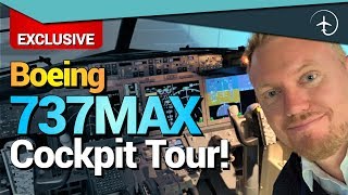 Boeing 737MAX Cockpit Tour [upl. by Ynattirb]