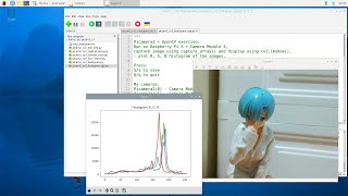 Picamera2OpenCVmatplotlib Python exercise to display histogram run on Raspberry Pi [upl. by Damiani956]