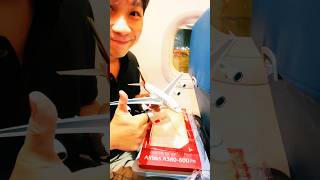 EMIRATES A380  Unboxing a Model Plane Inside a Plane aircraft a380 emirates airplane planes [upl. by Hayouqes]