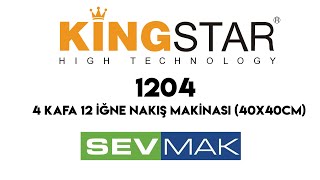 Kingstar 1204 4 Kafa 12 İğne Nakış Makinası 40x40cm [upl. by Eisenberg]