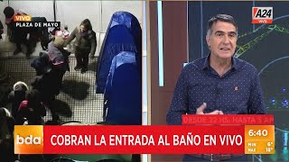 El enojo de Laje por las carpa baño en el acampe piquetero quotEstamos hartos de vivir asíquot [upl. by Adnarym]