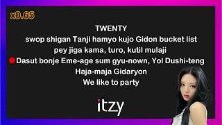 TWENTY  ITZY YUNA RAP PART MORE EASIER TUTORIAL  SLOW TO NORMAL SPEED  SIMPLIFIED LYRICS [upl. by Cynthia]