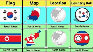 South Korea vs North Korea All Country Data Camparision Video [upl. by Reo]