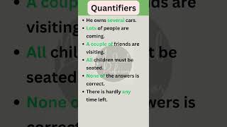 Quantifier Determiners  Basic English Grammar shorts [upl. by Aimekahs]