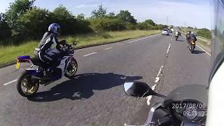 Unmarked police motorcycle chases five bikers at 150mph [upl. by Gillman]