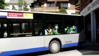 Adelboden bus leaving terminal [upl. by Arodnahs581]