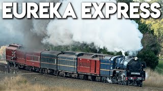 Steam Train Crosses the Spectacular Werribee Gorge Steamrail Victorias Eureka Express  R711 [upl. by Dart]