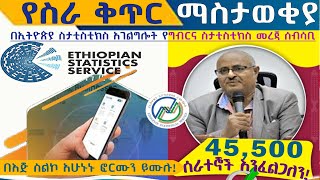 የኢትዮጵያ ስታቲክስ ቢሮ 43500 ሰራተኛ ይፈልጋል  Fasttrack Your Ethiopia Job  ebs job viral [upl. by Polard]