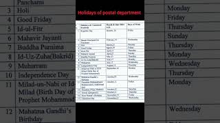 Post office holiday list 2024 shorts [upl. by Ahkihs]