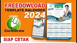 FREEDOWNLOAD GRATIS TEMPLATE KALENDER 2024  FORMAT COREDRAW  Gunlar Channel [upl. by Irrej]