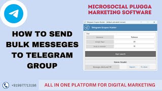 How to Send Bulk Messages in Telegram Group  Microsocial Plugga Marketing Software [upl. by Heinrik]