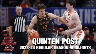 Quinten Post 202324 Regular Season Highlights  Boston College ForwardCenter [upl. by Urita]