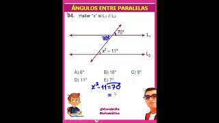 👩‍🎓Ángulos entre Paralelas geometry geometria paralelas [upl. by Anela]