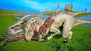 🌍 10 Spinosaurus Vs 10 Indominus Rex Fight  Jurassic World Evolution Dinosaurs Battle [upl. by Derek]