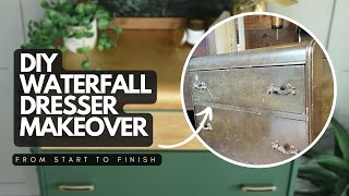 DIY  HOW TO refinish a waterfall dresser from start to finish [upl. by Meibers]