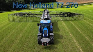 Slurry spreading on grass  New Holland T7 270 with AP gyllevogn rebuild by Ingemann Larsen [upl. by Elam]