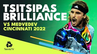 Stefanos Tsitsipas Brilliance in Medvedev Win  Cincinnati 2022 Highlights [upl. by Hadias]