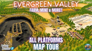 EVERGREEN VALLEY  Map Tour  Farming Simulator 22 [upl. by Adnwahsor]