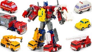 Transformers Bumblebee Ironhide Ratchet Optimus Prime Grapple Inferno Combine Vehicle Robot Toys [upl. by Bennet32]