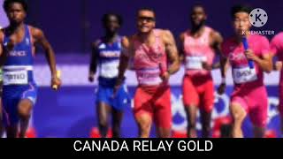 Canada relay gold  Canada 4100 relay Olympic 2024 [upl. by Wallis167]