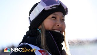 Chloe Kim dominates 1st run for halfpipe title in Laax  NBC Sports [upl. by Nole892]